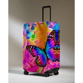 Butterfly Suitcase Cover for Butterfly Lover,Suitcase Protector Elastic Luggage Anti-scratch (Color 2, Small (18-20in))