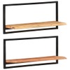 vidaXL Wall Shelves Set of 2-31.5"x9.8"x13.8" - Solid Acacia Wood