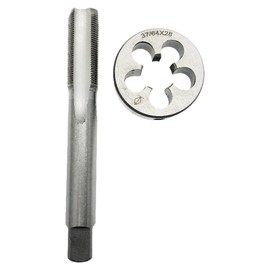 37/64-28(.578-28.578x28) Tap Die Set RH Right Hand Machine Screw Tap, 37/64-28 Tap Threading Tool 37/64X28 Die Round, 37/64-28 Thread Tap and Die RH Straight Fluted Machine