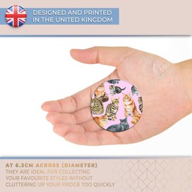 Destination Vinyl ltd Magnet for Refrigerator, Fridge - Cute Cats Pattern Pink Animals Kitten for Office, Cabinet and Whiteboard, Magnetic Stickers, 8374