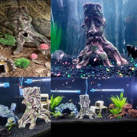 Tfwadmx Large Aquarium Driftwood Decaying Trunk Terrarium Resin Hollow Tree Root Branch Log Ornament Decoration Fish Tank Hideouts Climbing Branch for Bearded Dragon Snake Chameleon Reptile
