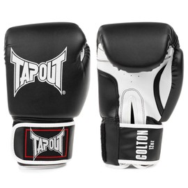 Tapout 1 Pair of Faux Leather Boxing Gloves Colton Black/White 10 oz