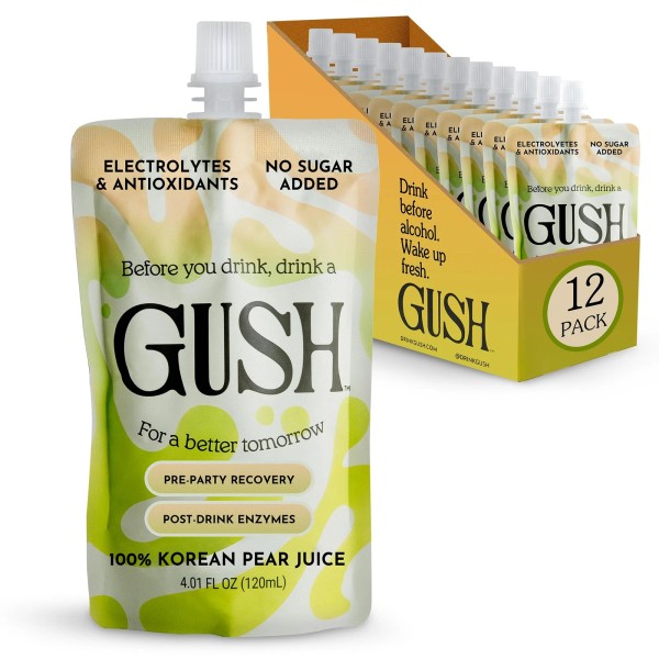GUSH Pre-Drink Korean Pear Drink - 12 Pack Pear Hydration