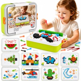 Puzzle for Kids 3-5: 3D Mushroom Nail Puzzle 460 Pieces Building Peg Kit