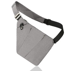 Anti Theft Crossbody Travel Bags Mens Sling Bag Over the Shoulder Bags for Women Gifts for Travelers, Gray, 1 Pack