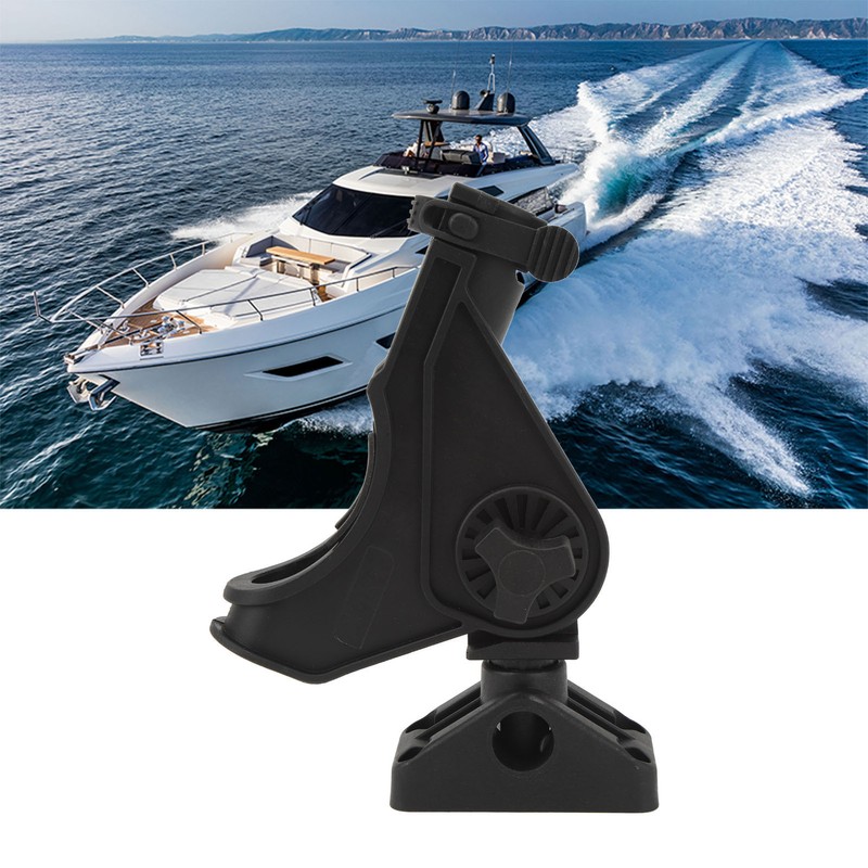 Fishing Rod Holder Clamp Base 360° Adjustable Rotating Weatherproof Open