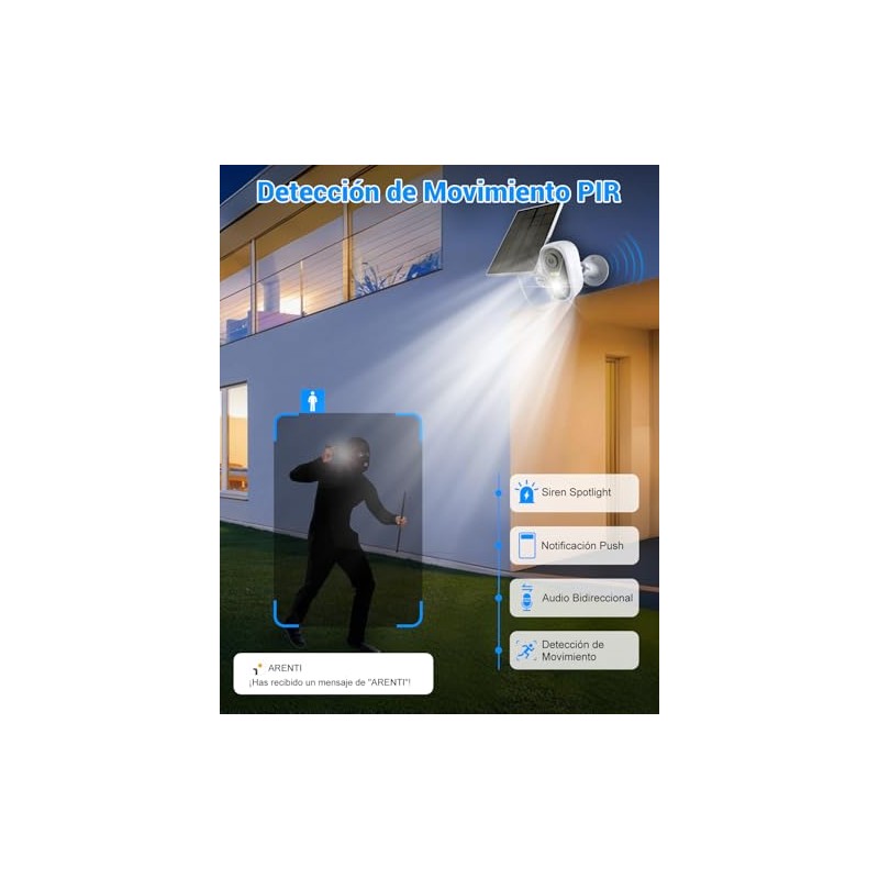 LAXIHUB Cámara Seguridad Exterior Solar Inalámbrica WiFi 3MP 2K