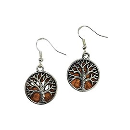 Patina Tree of Life earrings on a penny, on sterling silver earwires