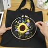 Canvas Tote Bag Embroidery Kit with Sunflower Pattern, Embroidery Kits