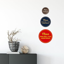 Signs ByLITA Circle Please Ring Bell For Assistance Wall or Door Sign | Easy Installation | Front Desk Reception Sign (Black) - Small (1 Pack)