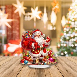 BAYUNOE DIY Diamond Art Painting Desktop Ornament Handmade Special Shaped Crystal Diamond Art Decorated Single Sided Diamond Tabletop Ornaments Home Decor-Santa Claus02