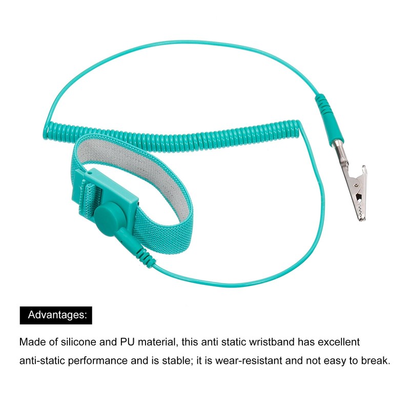sourcing map 2pcs ESD Anti Static Wrist Band PU Wired