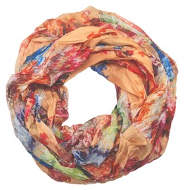 zarolo Women's Loop Scarf, Tube Scarf, Thin Neckerchief, Round Scarf, Scarf with Ornament, Multicoloured, Light and Silky, 6