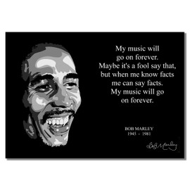 Bob Marley Inspirational #2 A3 Unframed Jamaican Singer Reggae Music Quote Poster Rastafari Icon Photo Copy of Signature Picture