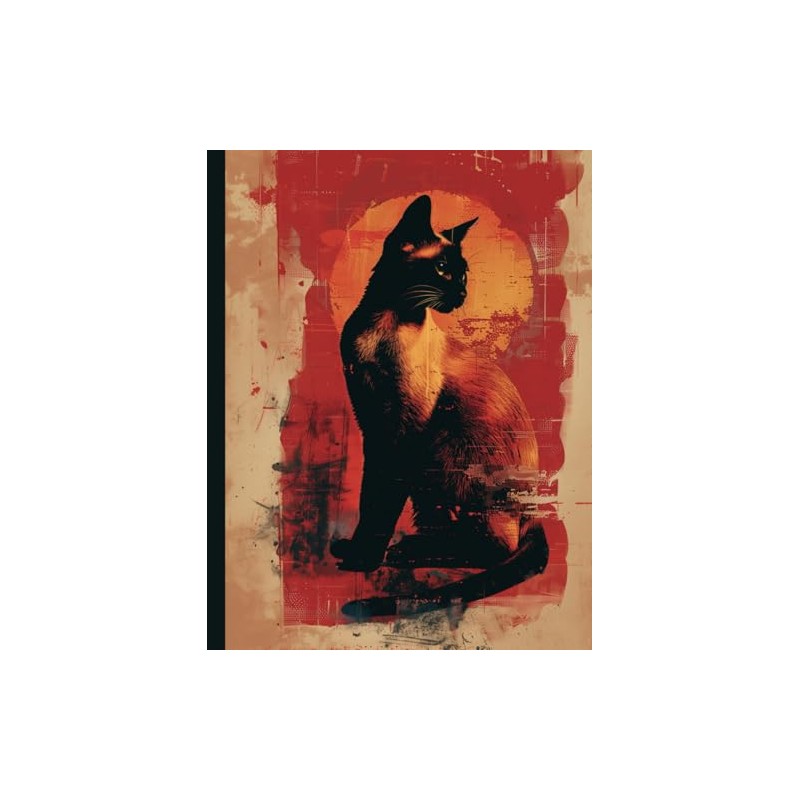 Siamese Cat Zodiac Fiery Red Composition Notebook Journal