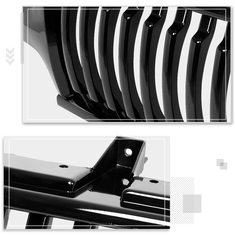 Vertical Fence Style Front Bumper Grille Grill Compatible with 99-02