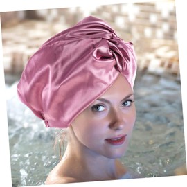 Housoutil Imitation Silk Double Sleeping Bonnet for Hair Care Soft and Comfortable Sleep Cap for Makeup Spa and Night Use for Curly Hair