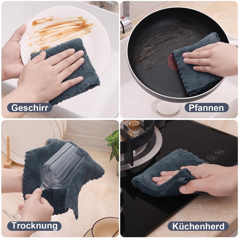 Moosfor Cleaning Cloths, Microfibre Cloths, Washable Cleaning Cloths, Microfibre, Soft,