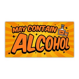 BAVAHA May Contain Alcohol Sticker Beer Stickers Alcohol Stickers Cooler Funny Beer Drinking Gen Z Funny Notice Sign Vinyl Sticker Gifts Decor for Car Cooler Water Bottle Fridge [7.5"x3.75"]