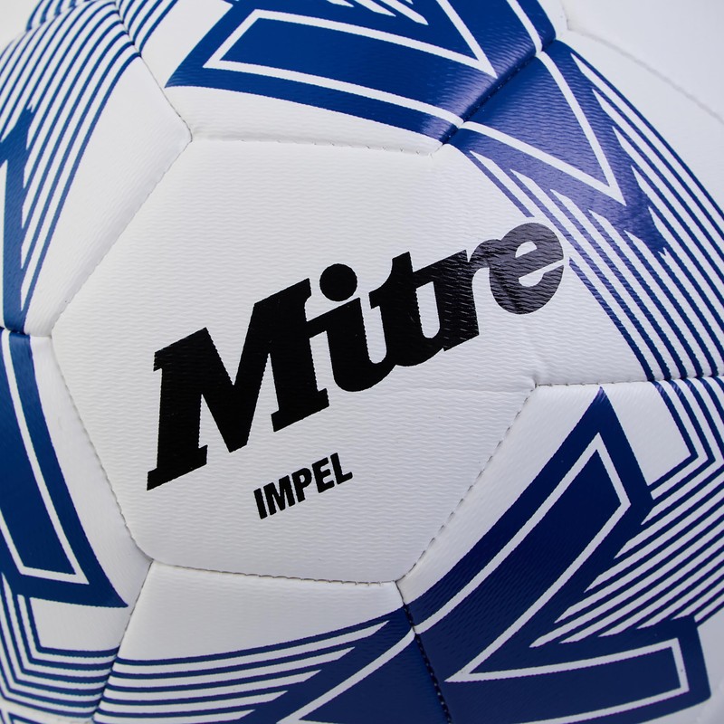 Mitre Impel L30P Football, Highly Durable, Shape Retention, White/Blue, 4