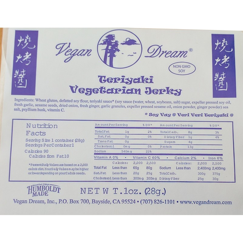 Vegan Dream Jerky - Teriyaki, 6 Pack