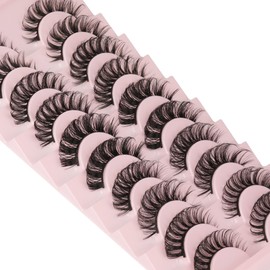 Eyelashes Russian Volume Strip Lashes 5 Styles Mixed Natural Wispy D Curly Mink False Eyelashes Look Like Extensions 10 Pairs by Yawamica | Yawamica
