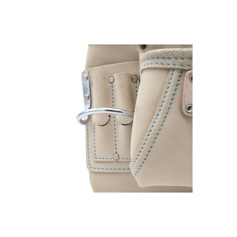 OX Tools 10 Pocket White Leather Tool Pouch - Leather