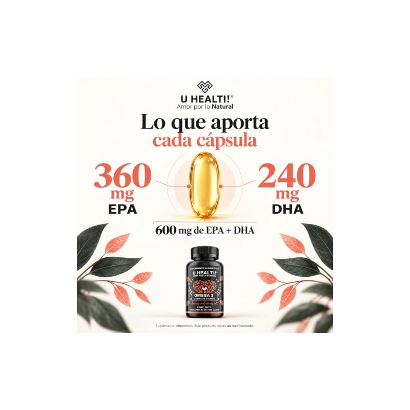 Omega 3 de Aceite de Salmón, 120 Cápsulas de 1000