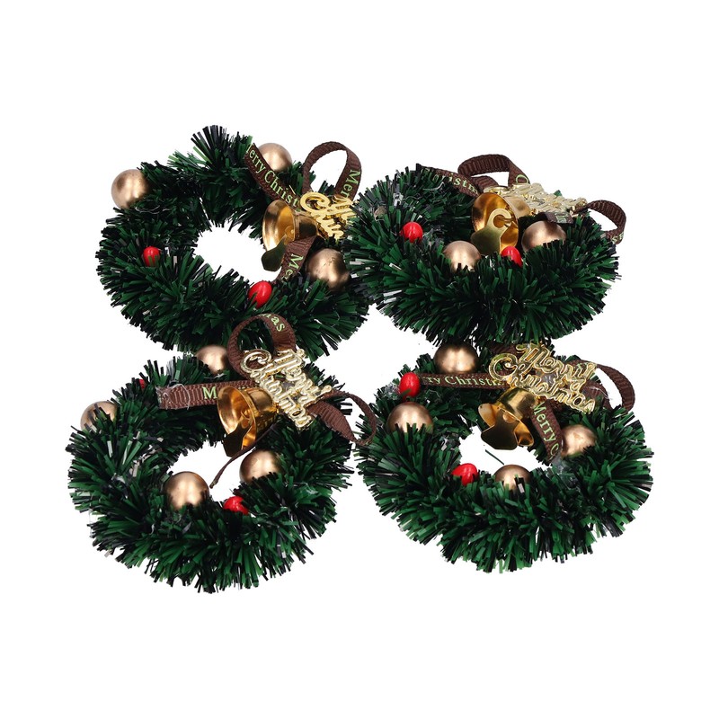 10Pcs Christmas Wreaths Miniature Scene Models Dollhouse Accessories for Above