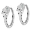 Unbranded 32.83mm Sterling Silver Rhodium-plated Polished CZ Cheetah Hinged Hoop