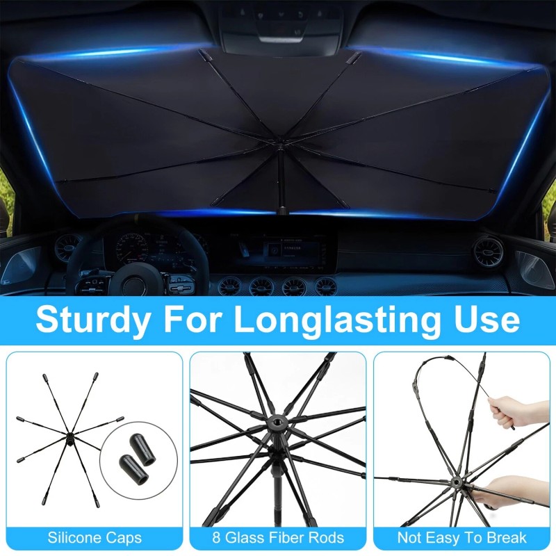 Foldable Car Umbrella Cover Protect Vehicle from UV Sun UPF50+