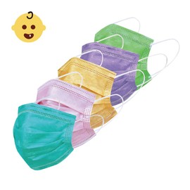 Everydayspecial Disposable Safety Mask 3 Layer Protection Face Mask for Kids 100 pcs (Kids 5 Color Assorted)