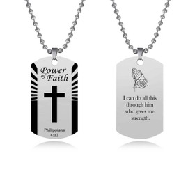 SBI Jewelry Women Men Philippians 4:13 Necklace Bible Verse Prayer Sister Best Friends Mum Girlfriend Auntie Birthday Christmas Family Jesus God Holy