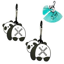 YUCHIYA Poop Bags Clips for Leashes Silicon Dog Poop Bag Holder Dispenser Hands-free Poop Bag Holders for Leashes Dog Walking Accessories Dog Leash Attachment for Hanging Used Dog Waste Bags(Panda)