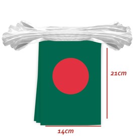 30PCS Bangladesh National Flag Bunting String,33 FT Bangladeshis Pennant Banner Decoration,Decoration Banner for School Party Meeting Carnival Decor