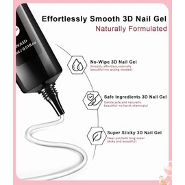 Kit De Gel Para Uñas 3D Y Polvo Cromado: 15 G De Gel Para Esculpir Uñas 3D, Polvo Cromado Dorado Esmaltado Con Efecto Luz De Luna Blanca Para Decoraci