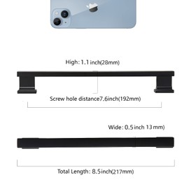 COTYKILEY 10 Pack 7.5 Inch(192mm) Matte Black Cabinet Handles Black Kitchen Cabinet Pulls Cabinet Door Handles Kitchen Cabinet Hardware Cupboard Drawer Pulls Dresser Handles