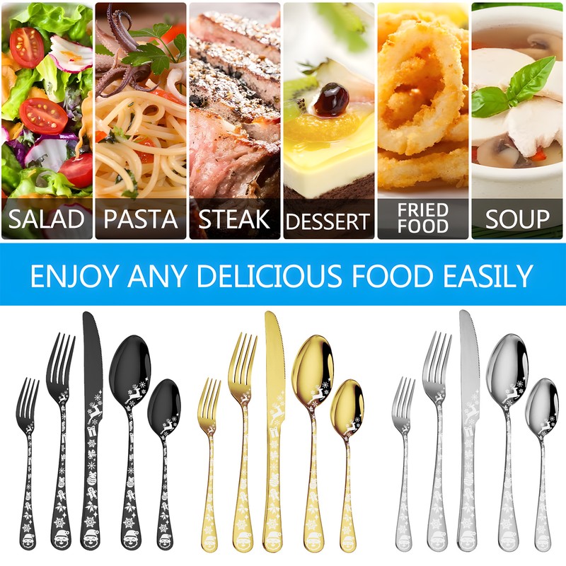 20-Piece Silverware Set Service for 5 Stainless Steel Flatware Cutlery