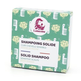 Lamazuna Solid Shampoo | Sulphate Free | With Peony Powder | For Sensitive Scalp | Strengthening and Harmonising | Contains Essential Oils | Handmade in France | 70 ml