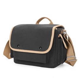 Peacechaos - Bolsa para cámara DSLR, mochila de lona pequeña, gran capacidad, color negro, Gris oscuro, Pequeño, Vintage