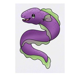 'Cute Moray Eel' Temporary Tattoo - Water Resistant, Skin-Safe, Non-Toxic Transfer (TO00082813)