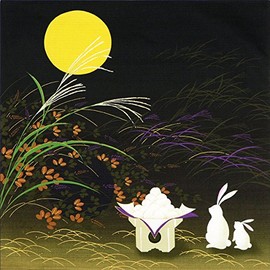 Furoshiki Furoshiki Saijiki, Seasonal Pattern, 100% Cotton, Small Furoshiki Tapestry (Moon Viewing)