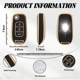 TOOMUME Key Case TPU Car Key Case Suitable for Renault Kangoo 3 Twingo 3 Megane 4 Trafic 4 Clio 5 Captur Dacia Sandero Stepway Duster, Key Cover Protection Key Case - Flip Key