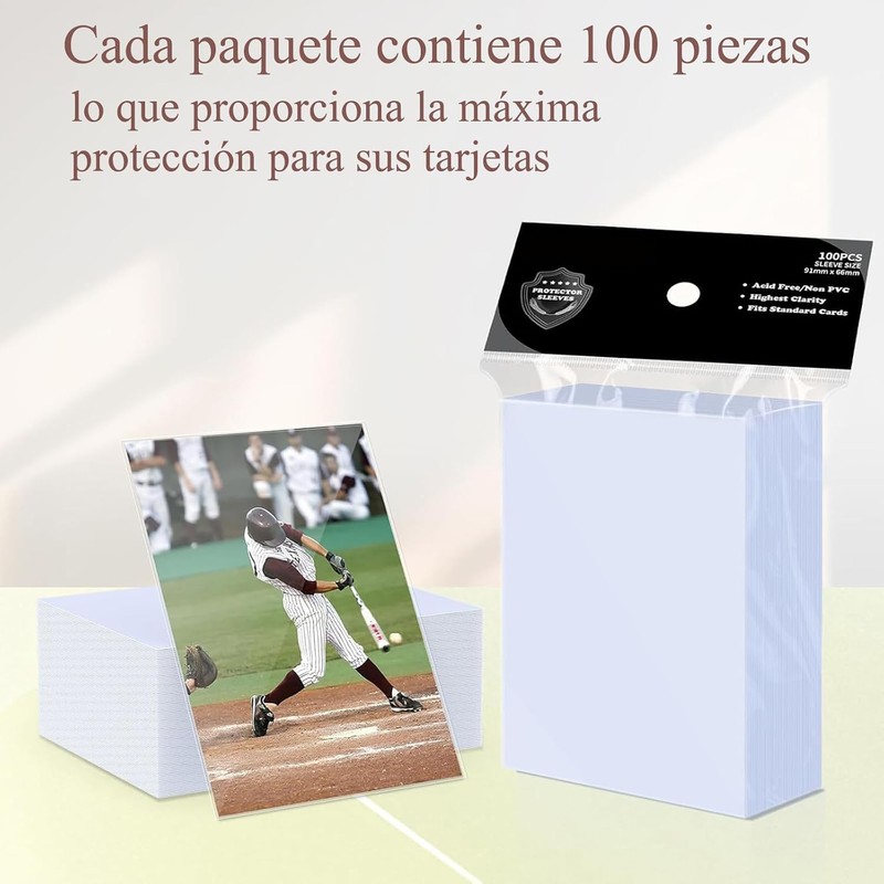 600PCS Fundas para Tarjetas, Protectores de Tarjetas Coleccionables, Protectores Transparentes