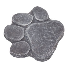 Kufoo Pawprint Memorial Stone, DIY Lettering Beautiful Dog Grave Marker Comforting for Backyard for Puppy (Rock Grey)