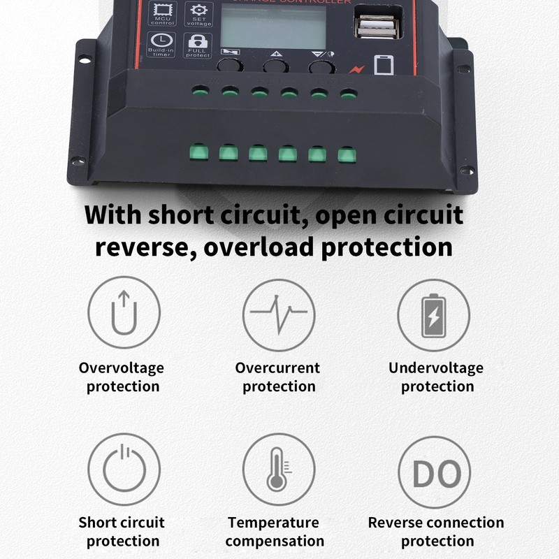 Smart Charge Controller Solar Battery Panel Charging Protection Device with