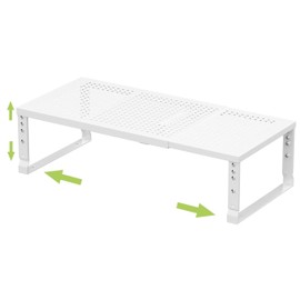 Jojocross Expandable Adjustable Stackable Kitchen Organizer, Spice Rack,Metal Pantry Storage Shelves Rack,Counter Shelf for Cabinets, Countertop, Cupboard(1 Pack/Large/White)