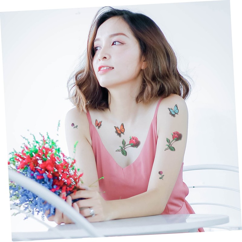 CAXUSD 9 Sheets Butterfly Stickers Waterproof Temporary Decals Decorative Sticker