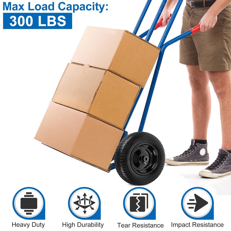 4.80/4.00-8" Flat Free Wheelbarrow Tire and Wheel, 14.5" Universal Fit