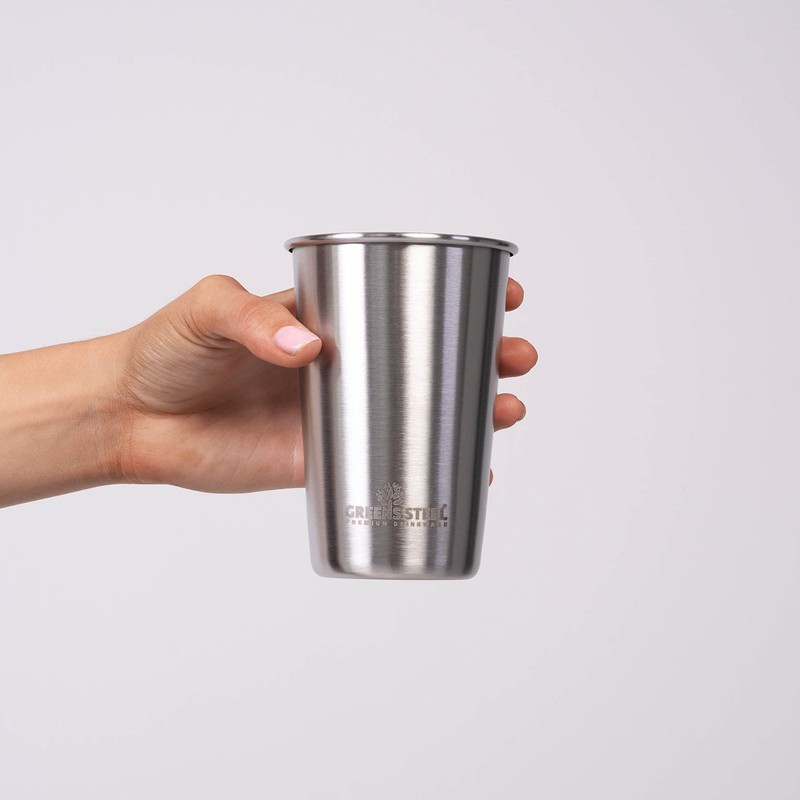Greens Steel #1 Premium Stainless Steel Cups 16 oz/ 475ml